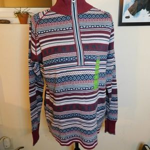 WARM and cozy  Eddie Bauer half zip sweater knit size Large Brand NWT!!!